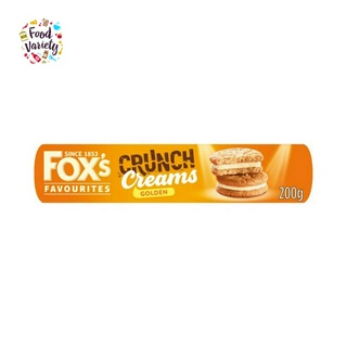 [Best Before 9-Sep-2023]Foxs Favourites Crunch Creams Golden 200g ฟ็อกซ์ บิสกิต ข้าวโอ๊ตประกบด้วยครีมรสวานิลลา 200 กรัม