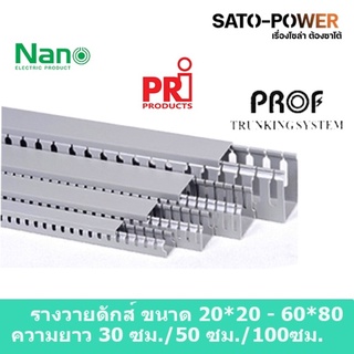 รางวายดัก WIRE DUCT NANO WD3030/ขนาด30x30/ยาว 30ซม. 50ซม. 99ซม. รางเก็บสายไฟ สีเทา รางเก็บสายไฟแบบทึบ