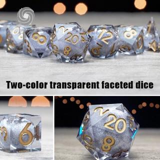 7PCS/Set Two-color Multi-faceted Board Game Gem Dice Set Geometric Dice