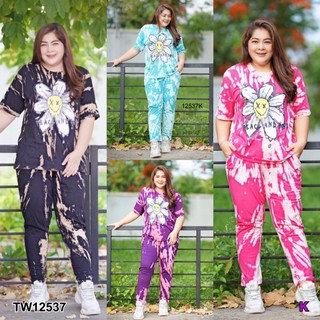 Set มัดย้อม #BigSize เสื้อแขนสั้น+กางเกงขายาว KP12537