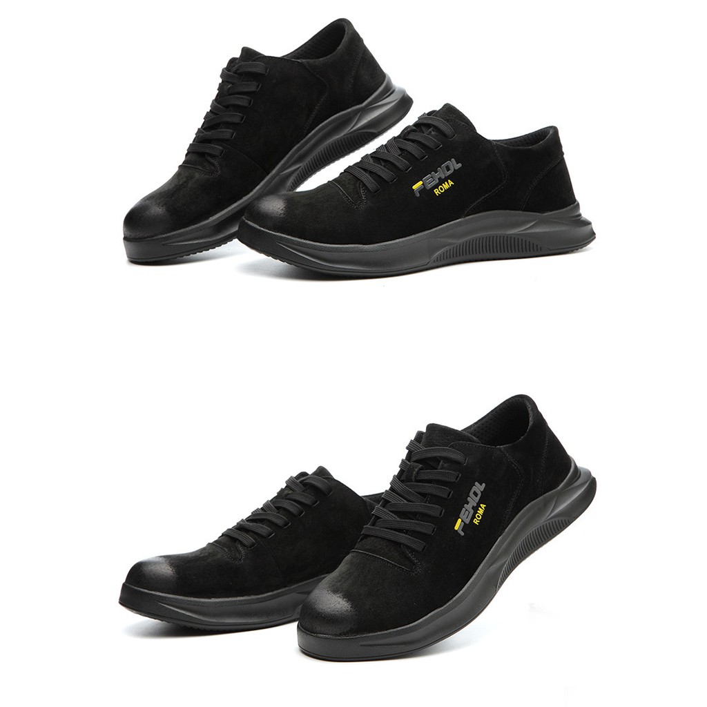 Safety shoes รองเท้าเซฟตี้ หนังแท้ รองเท้าหัวเหล็ก รองเท้านิรภัย รองเท้าเซฟตี้sport ดีไซส์สวย พื้นกันลื่น NO.8/BL