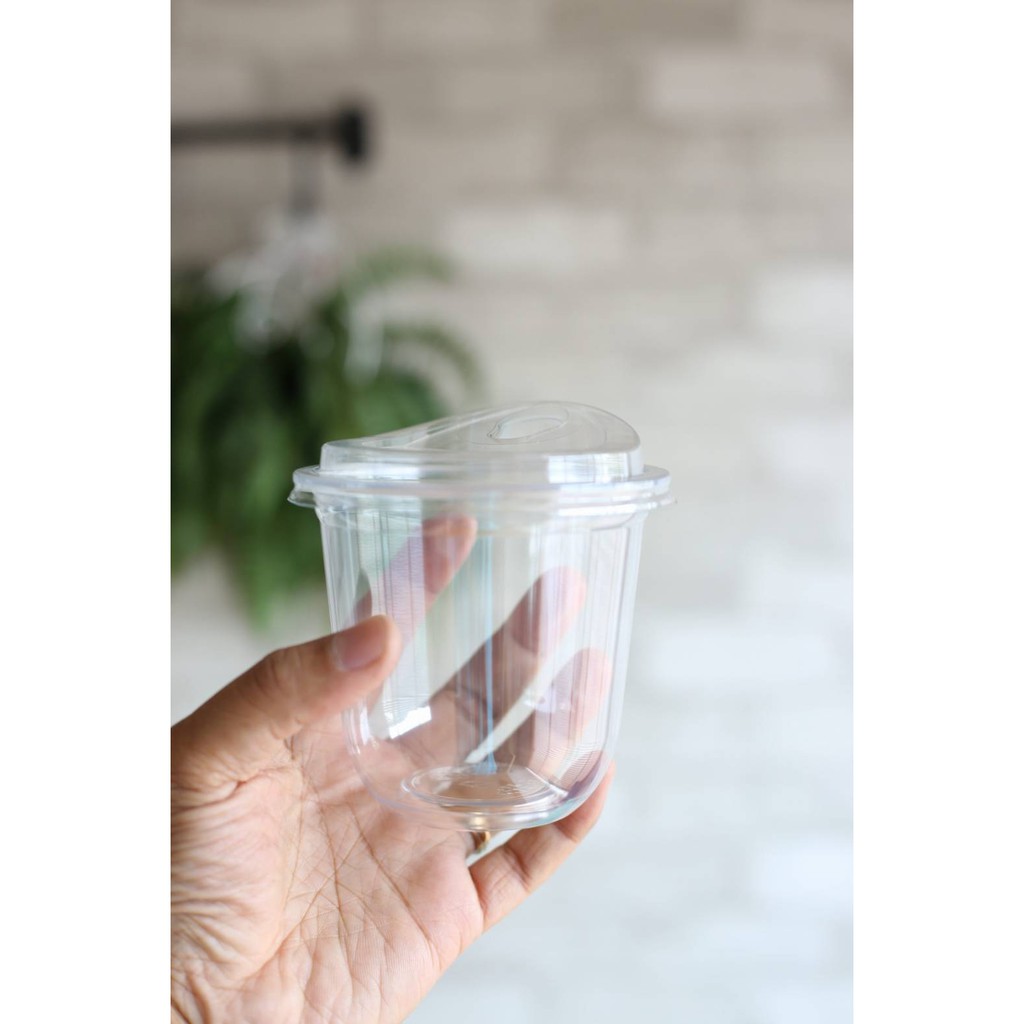 [CS12-0100] แก้วแคปซูล 12oz ทรงก้นมน เนื้อ PET ปาก 98 มม. บรรจุ 100 ใบ เลือกฝาหรือแก้วเปล่าด้านใน - รูปที่ 2