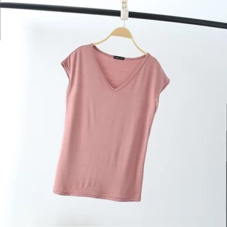 เสื้อยืดหญิง สีพื้น ผ้า Modal แขนกุด Modal sleeveless T-shirt 1906