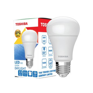 หลอด LED TOSHIBA A60 G7 15000Hr 13W DAYLIGHT E27 หลอดไฟภายในบ้านเอนกประสงค์