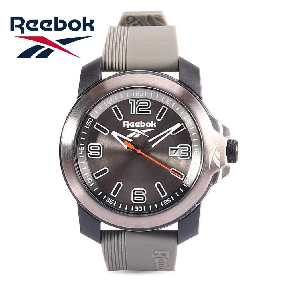 Reebok Watch รุ่น RV-TR3-G3-PBIA-AB นาฬิกาข้อมือสายซิลิโคนเทาเข้ม เทา-ดำ