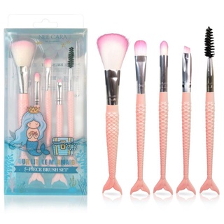 Nee Cara 5 piece brush set เซตแปรงแต่งหน้าอย่างดี  บรรจุ 5 ชิ้นกล่องสวย