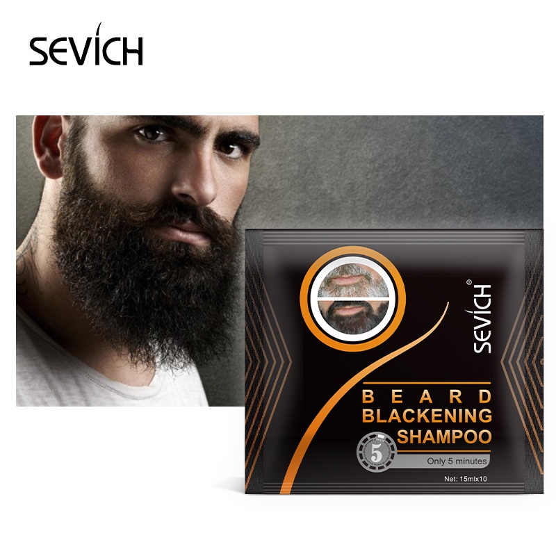 Sevich แชมพูย้อมเครา สีดํา ธรรมชาติ ไม่ระคายเคือง สําหรับผู้ชาย 1 ชิ้น