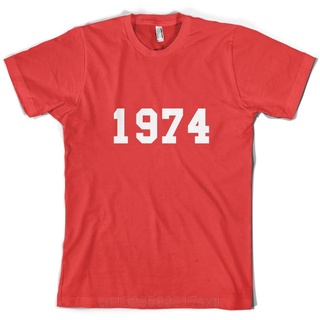 ขายดี!1974 เสื้อยืดแขนสั้น คอกลม พิมพ์ลาย College Style 40th Birthday Present 10 สี สําหรับผู้ชายS-5XL