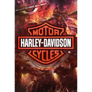 โปสเตอร์ รถมอเตอร์ไซค์ กราฟฟิก โฆษณา Harley Davidson LOGO POSTER 24”X35” Inch MOTORBIKES Advertising Sign LIMITED RARE