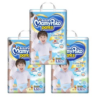 ขายยกลัง! Mamy Poko กางเกงผ้าอ้อม รุ่น Extra Dry Skin ไซส์ L แพ็ค 3รวม 156 ชิ้น