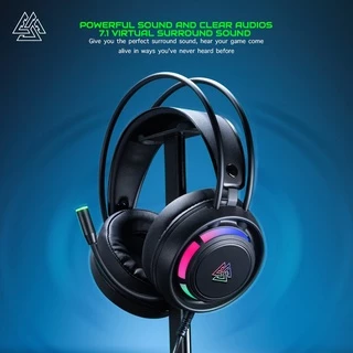 EGA TYPE H12 Gaming Headset 7.1 Surround Sound RGB Lighting เชื่อมต่อ USB 2.0 สายยาว 1.5 ม. [รับประกัน2ปี]