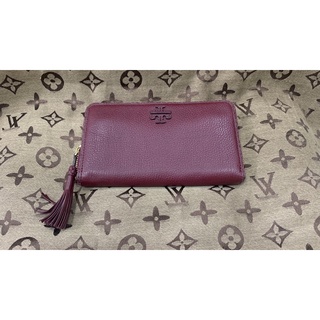 Tory burch กระเป๋าสตางค์ใบยาวสีแดง