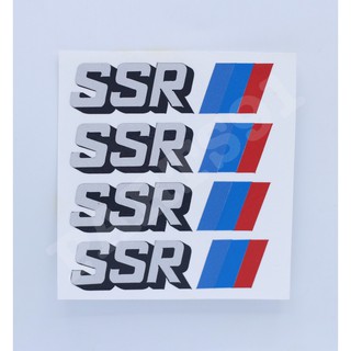 สติ๊กเกอร์สะท้อนแสงติดล้อ SSR จำนวน 4ชิ้น ขนาดกว้าง 8cm x 2cm