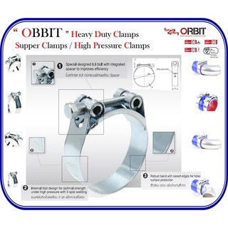 OBHDW2-ORBIT Heavy Duty Clampเข็มขัดรัดท่อแรงดันสูงออร์บิทPack 100 Pcs