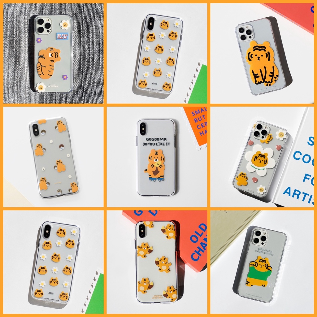 【 Korean Phone Case For Compatible for iPhone, Samsung ] The Cutest Tiger Design Collection version 1 Slim Thin Polycarbonate Cute Hand Made Unique Korea Made
