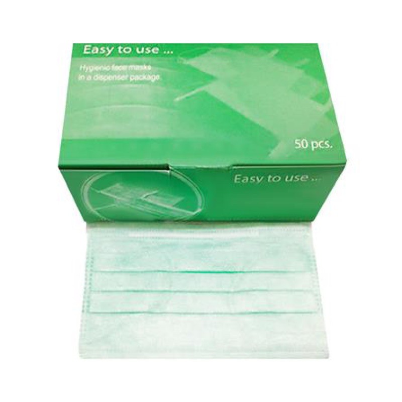 หน้ากาก อนามัย ทางการแพทย์TRUE CARE (50ชิ้น/กล่อง) ป้องกัน แบคทีเรีย 3ชั้น สีเขียว...(ปั้ม TLM)