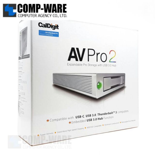 พร้อมส่ง!! CalDigit AV Pro 2 (3TB) HDD Professional External Storage USB-C and USB Hub with AC Power