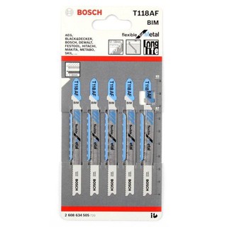 BOSCH ใบเลื่อยจิ๊กซอว์ รุ่น T118AF (5 ใบ/แพ็ค)