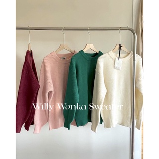 cpjgirlxx | Willy Wonka Sweater - 4color พร้อมส่ง เสื้อสเว็ตเตอร์ไหมพรมนุ่ม