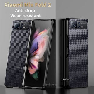 Protection Ultra-thin Feel Case For Xiaomi mi Mix Fold 2 Fold2 MixFold2 Folding Phone Case Matte Carbon Fiber Pattern Shockproof Sweat Resistant Cover Casing