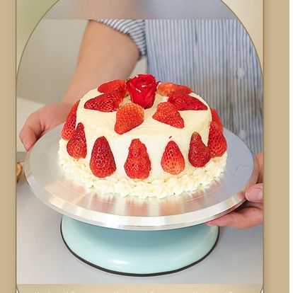 แป้นหมุนเค้กสแตนเลสอย่างดีขนาด 10 นิ้ว.ฐานมียางกันลื่น สีพาสเทลสวย ราคาถูก(พร้อมส่งจ้า)สีพาสเทล - รูปที่ 3