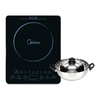 Midea เตาแม่เหล็กไฟฟ้าไมเดีย (Induction Cooker 2000W) รุ่น CI-HK2002 แถมฟรี หม้อสแตนเลสความจุ 3 ลิตร