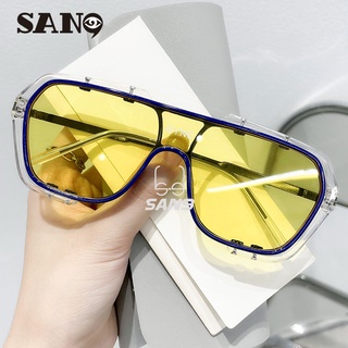 【Ready Stock】COD (San9)Personality big frame one-piece Sunglasses big frame fashion design women