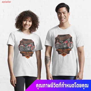 เสื้อวันพีช เสื้อยืดสีขาว ผู้หญิง ผู้ชาย Genuine Motors Essential T-Shirt discount เสื้อยืดผ้าฝ้าย