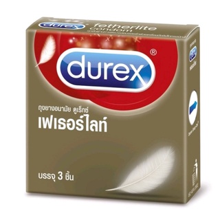 Durex Fetherlite  ดูเร็กซ์ เฟดเธอร์ไลท์ 52.5 มม. 1 กล่อง (3 ชิ้น)