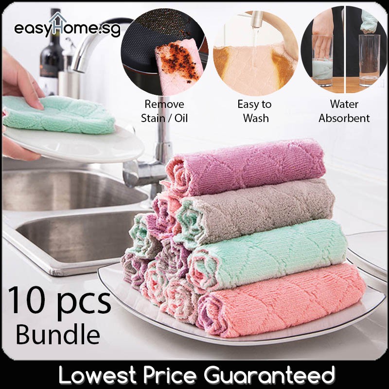 Cleaning Cloth (10 pcs Bundle) / Kitchen Towel /Super Absorbent ...