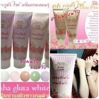 ครีมผิวขาว Shasha gluta white spf50 
ผสมกันแดด ผิวขาวหอมฟรุ้งฟริ้ง 