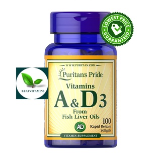 Puritans Pride Vitamins A &amp; D 5000/400 IU / 100 Softgels