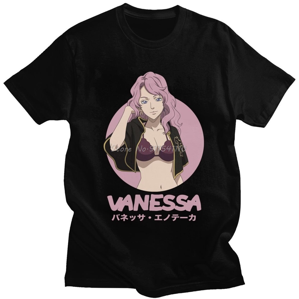 เสื้อยืดแขนสั้น ผ้าฝ้าย พิมพ์ลายการ์ตูนอนิเมะ Black Clover Vanessa Enoteca เหมาะกับของขวัญ สไตล์ญี่ปุ่น สําหรับผู้ชายS-5