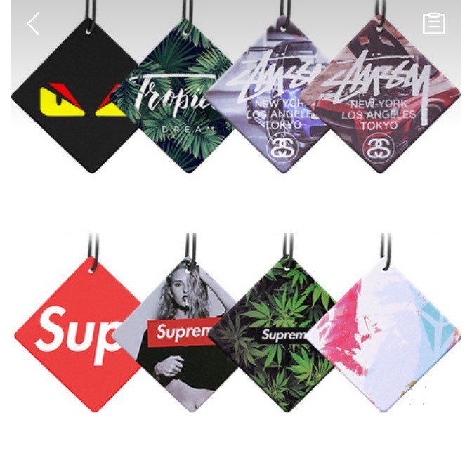 [สินค้าพร้อมส่ง] แผ่นน้ำหอมปรับอากาศ AIR FRESHENER Supreme ขนาด 7x7 cm มี 13 ลายให้เลือก หอมสดชื่น น่าใช้สุดๆ
