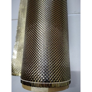 ผ้า​คาร์บอน​แท้ เกรด พรีเมี่ยม ผ้าคาบอน สีดำ ทอง carbon  aluminized black and gold  high reflection  high quality, toray