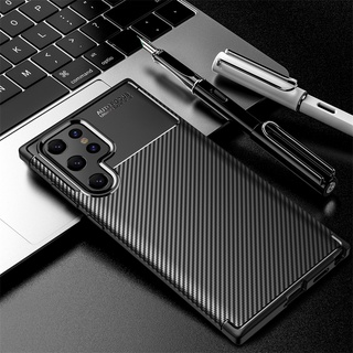 Slim Matte Carbon Fiber Soft Silicone Back Cover For Samsung Galaxy S22 S22 Ultra Plus S22Ultra Shockproof Armor Case