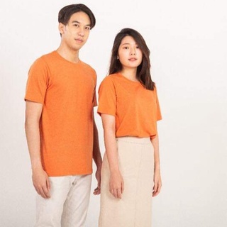 เสื้อยืดคอกลมแขนสั้น  สีส้มอิฐ-ORANGE