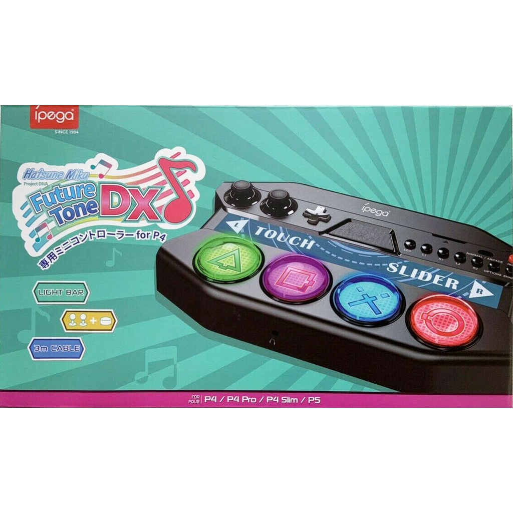 [+..••] PS4 HATSUNE MIKU PROJECT DIVA FUTURE TONE DX MINI CONTROLLER FOR PS4 PS5 (BLACK) (เกมส์ Play