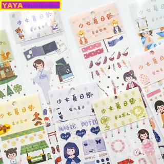 สติกเกอร์การ์ตูนสาวน่ารัก สติกเกอร์ตกแต่งไดอารี่ สติกเกอร์ตกแต่ง DIY สติกเกอร์กระดาษน่ารัก