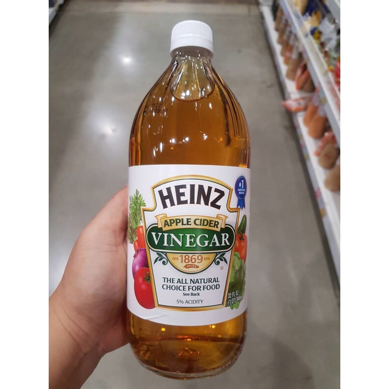 (946มล.) Apple cider vinegar Heinz น้ำแอปเปิ้ลไซเดอร์ น้ำส้มสายชูหมักแอปเปิ้ล และกลั่นแอปเปิ้ล ไฮน์ ขวดใหญ่ พร้อมส่ง!