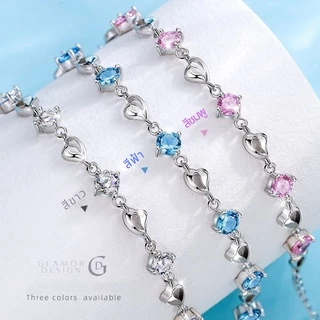 GLAMOR✨กําไลข้อมือผู้หญิง HEART OF OCEAN สร้อยข้อมือผู้หญิง กําไลข้อมือประดับเพชร กำไลข้อมือเงิน925