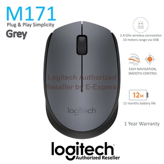 Logitech M171 Wireless Mouse สีเทา ประกันศูนย์ 1ปี ของแท้ (Grey)