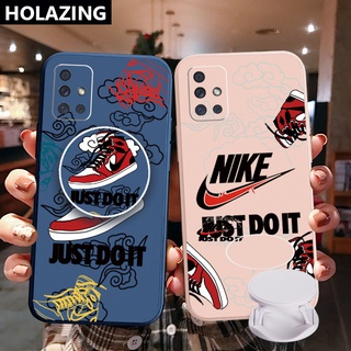 เคสโทรศัพท์มือถือ ขอบสี่เหลี่ยม พร้อมแหวนขาตั้ง สําหรับ Samsung Galaxy A12 A31 A32 4G A52 A72 5G A11 A51 A20S M42