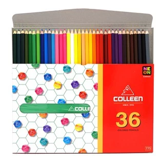 สีไม้คอลลีน 12 24 36 48 และ 60 สี ด้ามเดี่ยว สะท้อนแสง ของแท้ 100% colleen coloured pencil