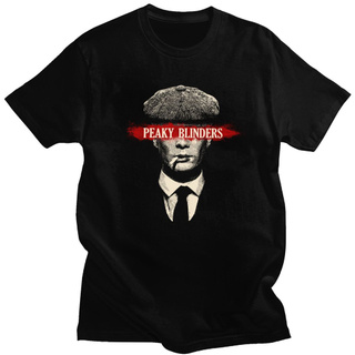 *ส่งจากไทย* แฟชั่น Vintage Peaky Blinders T เสื้อผู้ชายแขนสั้น Shelby Brothers Summer Tshirt