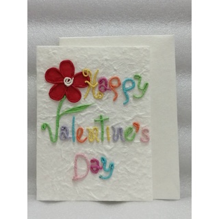 การ์ดอวยพรวันวาเลนไทน์ (มุมขวา) (ขนาด L) Handmade Happy Valentines Day Mulberry Paper Card (Right) (Size L)