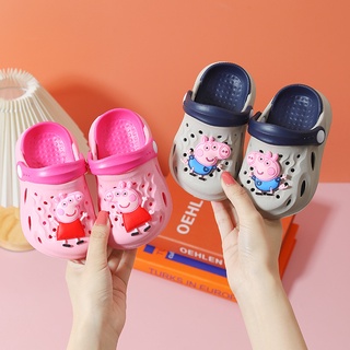 รองเท้าแตะ Crocs แบบนิ่ม กันลื่น น้ําหนักเบา ลายการ์ตูน Peppa Pig แฟชั่นฤดูร้อน สําหรับเด็กวัยหัดเดิน