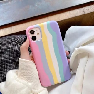 [ส่งจากไทย] เคสสายรุ้งสีชมพู กำมะหยี่ Case Oppo Reno4 เคสกันกระแทก เคสโทรศัพท์ case OPPO Reno4