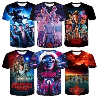 Hit Tv Series Stranger Things Season 3 เสื้อยืดลําลองสําหรับเด็กผู้หญิงแขนสั้นคอกลม