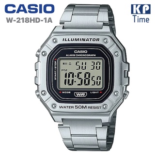 Casio นาฬิกาข้อมือผู้ชาย/ผู้หญิง สายสแตนเลส รุ่น W-218HD-1A ของแท้ประกันศูนย์ CMG